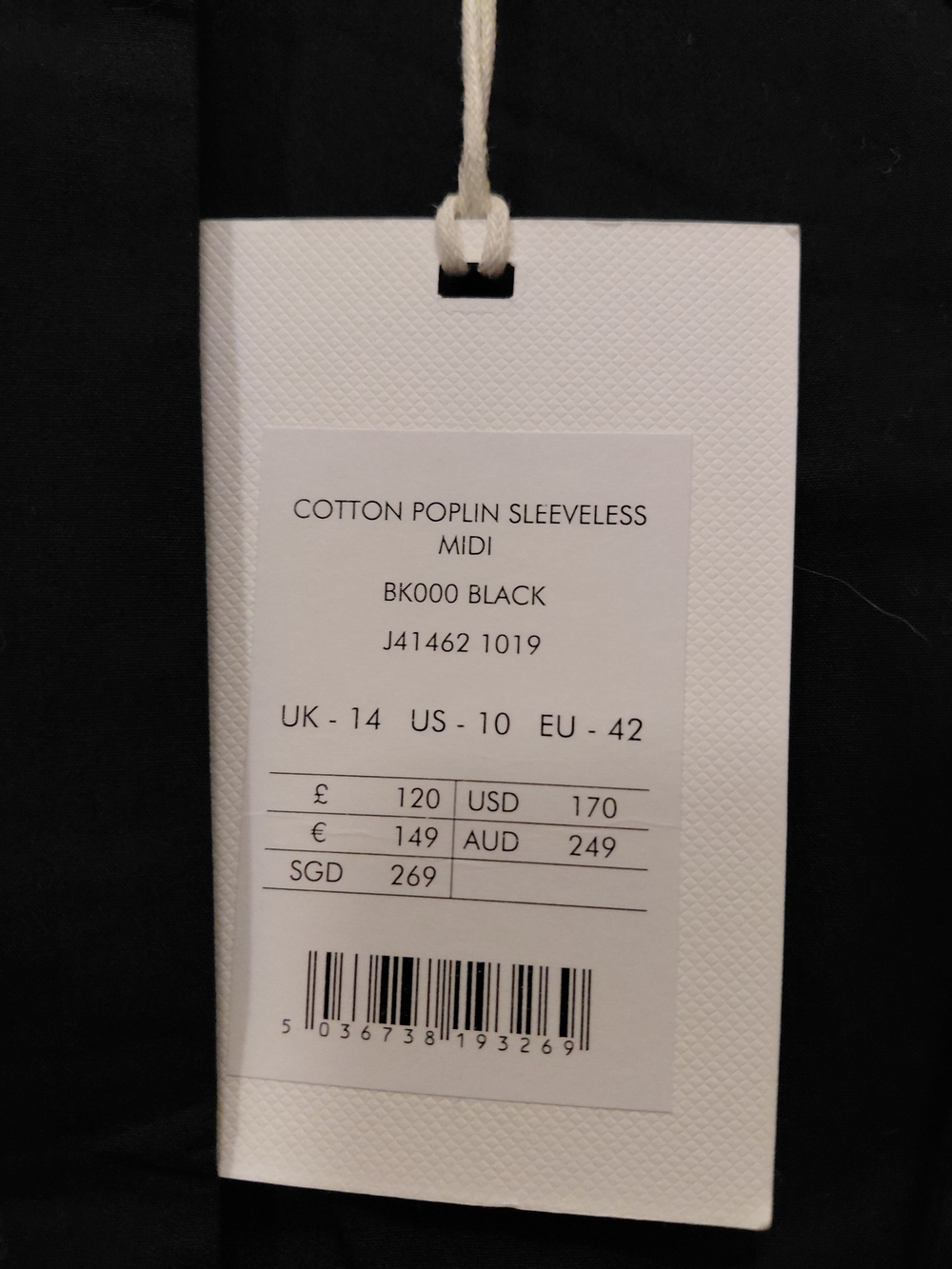 Jigsaw Black Sleeveless Midi Dress with Tiered Skirt - Picture 3 of 3
